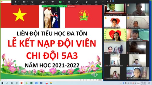 Lễ kết nạp Đội của các bạn thiếu niên ưu tú Liên đội Tiểu học Đa Tốn.